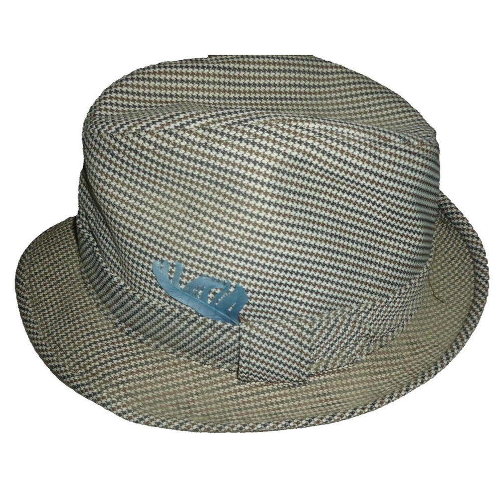 Vintage Stevens Reg. Fedora‎ Hat Tweed  7 3/8 Men 1940’s